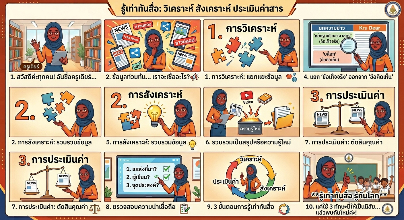การวิเคราะห์ สังเคราะห์ ประเมินค่าสาร สตอรี่บอร์ด 10 ฉาก