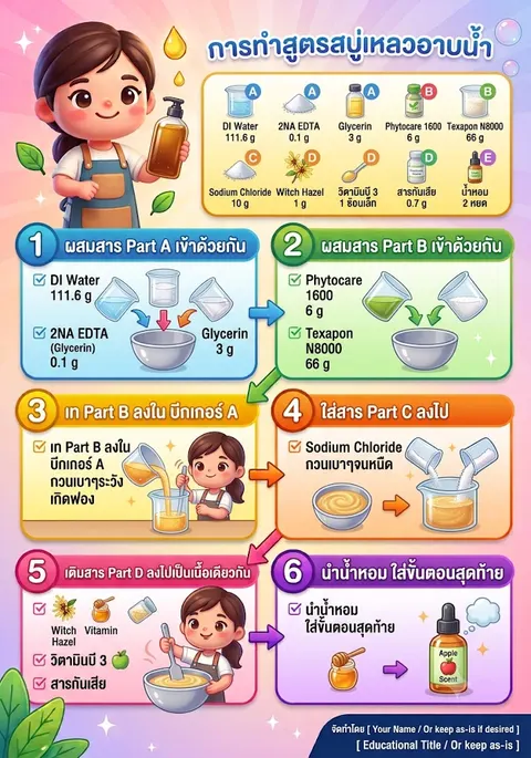 ใบความรู้เรื่องการทำสบู่เหลวอาบน้ำ