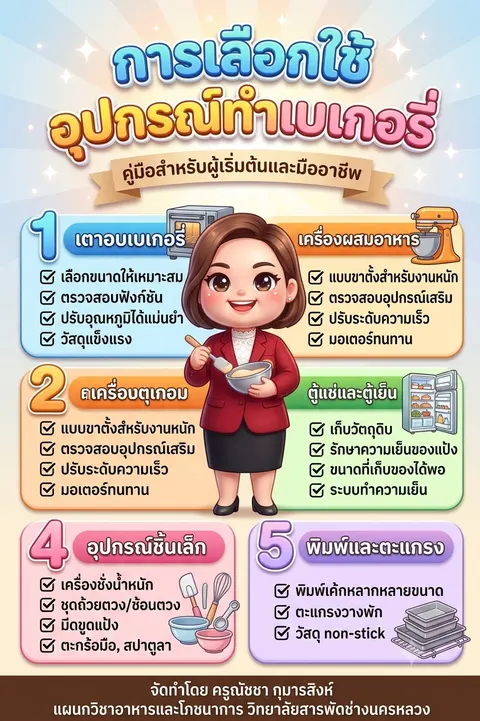 การเลือกใช้อุปกรณ์ในการทำเบเกอรี่