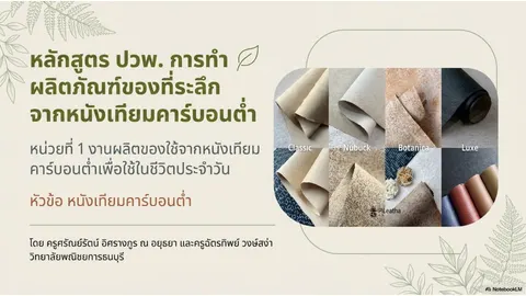 ความรู้พื้นฐานเกี่ยวกับหนังเทียมคาร์บอนต่ำ