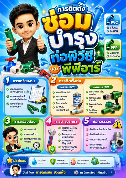การติดตั้งซ่อมบำรุงท่อพีวีซีและพีพีอาร์