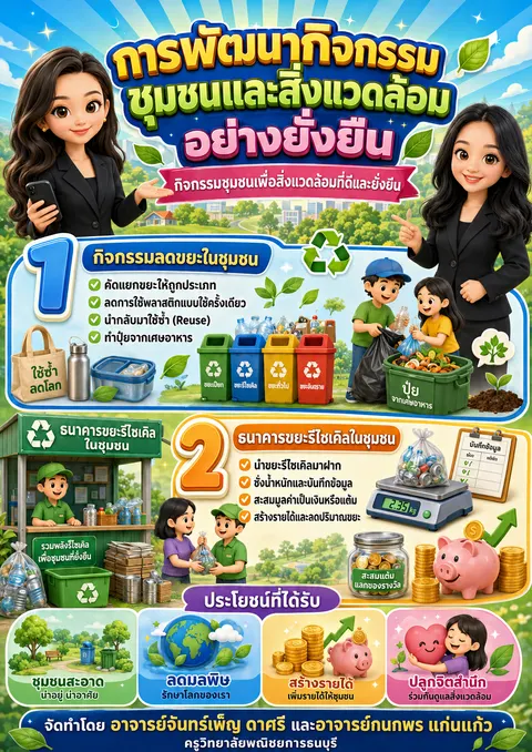 การพัฒนากิจกรรมชุมชนและสิ่งแวดล้อมอย่างยั่งยืน