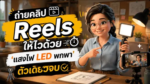 ถ่ายคลิป Reels ให้ไวด้วย 'แสงไฟ LED พกพา' ตัวเดียวจบ