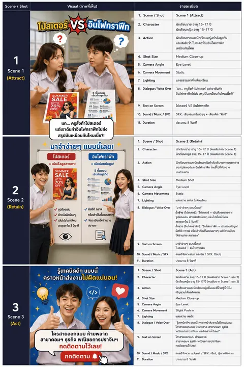 Storyboard ปสเตอร์ VS อินโฟกราฟิก ต่างกันยังไง?