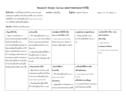 การแก้ไขปัญหาขาดทักษะการออกแบบและนำเสนอผลงานแฟชั่น ของนักเรียนระดับชั้น ปวช.3 สาขาวิชาแฟชั่นดีไซน์ ผ่านการเรียนรู้เชิงรุกด้วย Project-Based Learning (PBL) เพื่อพัฒนาผลสัมฤทธิ์ของผู้เรียน