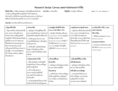 การพัฒนาชุดโมดูลการเรียนรู้เพื่อส่งเสริมทักษะ การวิเคราะห์ข้อมูลเชิงลึกของผู้บริโภค ในวิชาพฤติกรรม นักท่องเที่ยว โดยใช้นวัตกรรมบทเรียนรูปแบบสถานการณ์จำลอง ดิจิทัล สำหรับนักเรียนระดับชั้น ปวช.3 สาขากา