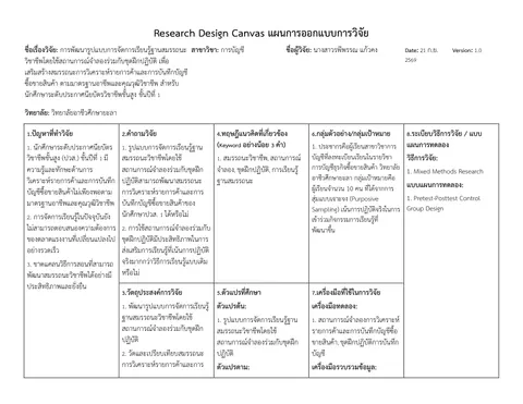 แก้ไขแผนการออกแบบงานวิจัย