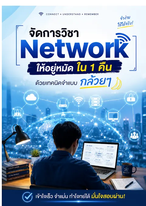 E-BOOK จัดการวิชา Network ให้อยู่หมัดใน 1 คืน ด้วยเทคนิคจำแบบกล้วยๆ